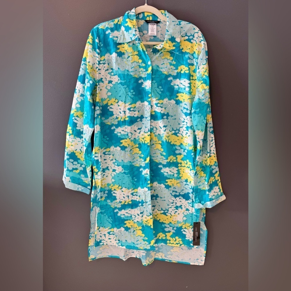 Carmen Marc Valvo Convertible Front Tie Shirt Swim Cover Up NEW XL Nordstrom